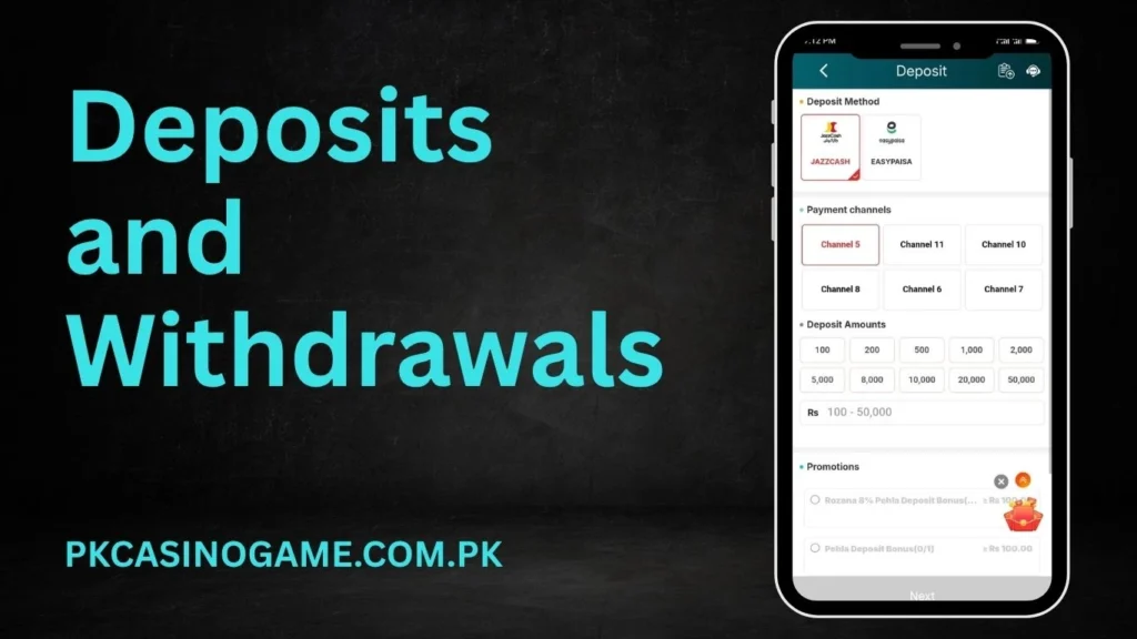 PK Casino Deposits and Withdrawals