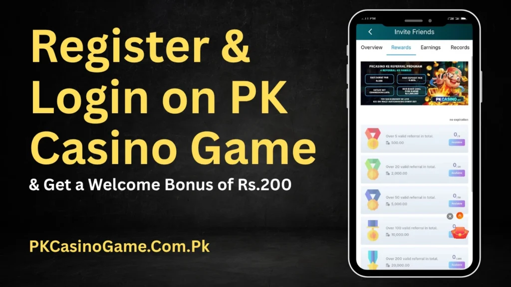 PK Casino Game Register and Login Complete Guide Pakistan